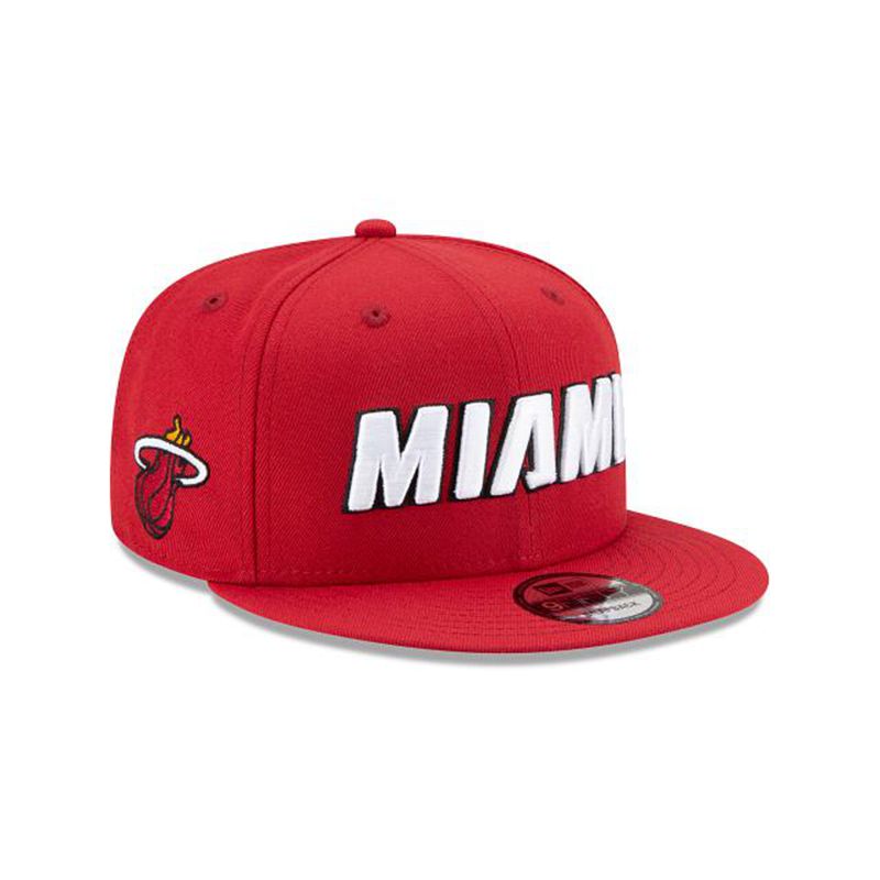 NBA Miami Heat Statement Edition 9Fifty Snapback (GVV4388) - Red New Era Caps